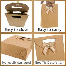 2/5 piezas Bolsas de papel kraft de Navidad, bolsas de papel kraft con solapa superior, bolsas para ropa, bolsas de regalo de unicolor, bolsas de embalaje, bolsas con asa de lazo, cajas de embalaje para panadería, bolsas para aperitivos, adecuadas para Navidad.