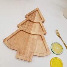 1 件木制圣诞树托盘：多功能盘子，非常适合在节日派对上展示牛排、甜甜圈、蛋糕、坚果和水果 - 彩色 - 查看 11