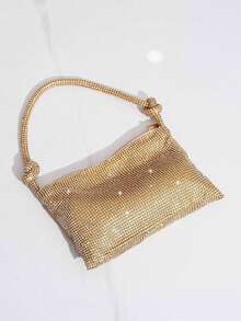 Shiny Rhinestone Evening Bag, Handbag For Party, Banquet, Ball, Fashionable Clutch, Perfectly Matching With New Years Outfit, Excellently Matching With Party Dresses For Women, Glamorous Rhinestone Bag,Lightweight,Business Casual Rhinestone Decor Bucket Bag Mini Drawstring Design, Clear Bag Faux Pearl Bag Evening Bag,Dinner Bag Glamorous,Elegant,Exquisite,Quiet Luxury Rhinestone For Party Girl,Woman,Bride Perfect For Party,Dinner/Banquetchristmas Party Dress, Perfectly Matching With Bridal Party, Best Choice Elegant Bag For Bridal Shower - Vàng - Xem 4