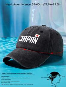 1 件男女通用日本国旗和字母印花遮阳帽，可调节尺寸水洗棒球帽，休闲户外时尚，适合日常穿着 - A - 查看 4
