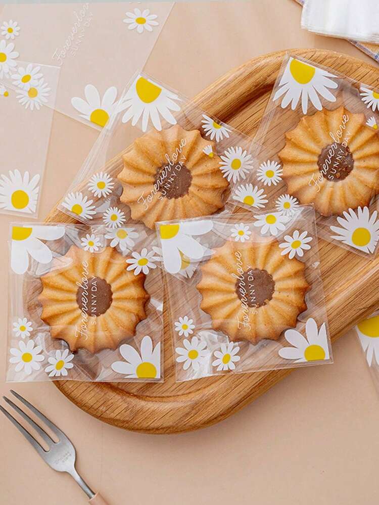 Cute Daisy Transparent Packaging Bags, Suitable For Packing Cookies, Snow Flake Cakes, Mooncakes, Candies And Other Baked Goods For Home Baking - Daisy - View 7