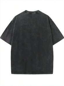 YoungBoy  Graphic Washed T-Shirt Crew Neck Short Sleeve, Summer Music Tees, 230 Grams Heavyweight Casual - màu đen - Xem 2