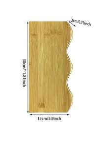 رف تخزين جداري خشبي بشكل موجي، مناسب لغرفة النوم والصالة والحمام - بني - مشاهدة 6