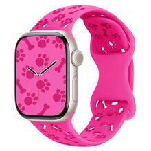 Hollow Silicone Band 41mm 40mm 44mm 45mm 42mm 38mm 49mm 46mm Cute Dog Paw Design, Soft Breathable Silicone Strap Compatible With Apple Watch Series 1-10, SE, Ultra