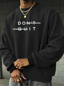 Felpa girocollo casual e versatile da uomo con stampa di elementi