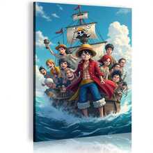 1pc One Piece Anime Canvas Painting, Canvas Art Print - Suitable For Home Wall Decoration In Living Room, Bedroom, Game Room, Etc. - Perfect Gift For One Piece Fans, Bedroom Wall Art, Dynamic Character Pattern, 2D Graphic Design, No Frame.