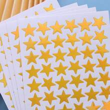 5 张 300 张全息星星贴纸、金色贴纸、儿童奖励教师贴纸、小号铝箔星星贴纸、学生闪光星星贴纸、DIY 或装饰闪光贴纸 - 金色 - 查看 10