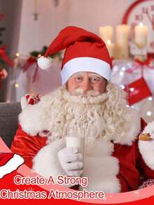 10pcs-Christmas Santa Hats, Red Santa Hat, Unisex Comfortable Holiday Santa Hats For Christmas Party And New Year Parties Celebrations Best Gifts Birthday Home Decor Christmas Decorations Room Decor Winter Christmas Decorations Home Christmas Gifts Christmas Decor