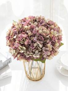 1/3/6/80支装仿真绣球花束，假花植物，房间装饰，秋季装饰，花园秋季装饰，餐桌摆件，生日派对装饰，婚礼花篮，新娘捧花，家居装饰，餐厅，卧室，窗台装饰，花瓶装饰，情人节礼物，新年装饰，户外花园，返校季 - 中紫紅色 - 查看 6