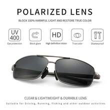 Ultralight Rectangular Polarized Sunglasses With UV400 Protection - màu đen - Xem 2