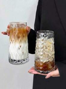 1 Taza de café con hielo de 500ML estilo InS - Adecuada para la cocina y el Día de San Valentín. La taza de vidrio multiusos es ideal para bebidas con hielo, jugos, leche y bebidas casuales