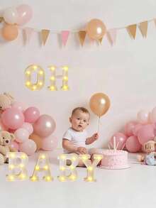 4个/1个 - 16厘米霓虹LED字母灯，电池供电，字母A-Z，适用于派对餐桌中心装饰、性别揭晓派对、生日派对和婴儿房装饰 - 白色-約16cm - 查看 3