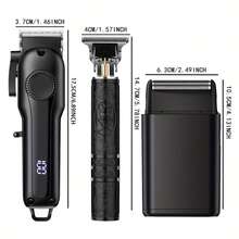 Electric Shaver Set, Beard Trimmer Set, Men's Grooming Kit. Haircut, Shave, Style And Trim. Suitable For Home, Car, Travel And Business Trip Use. Gift For Father And Husband