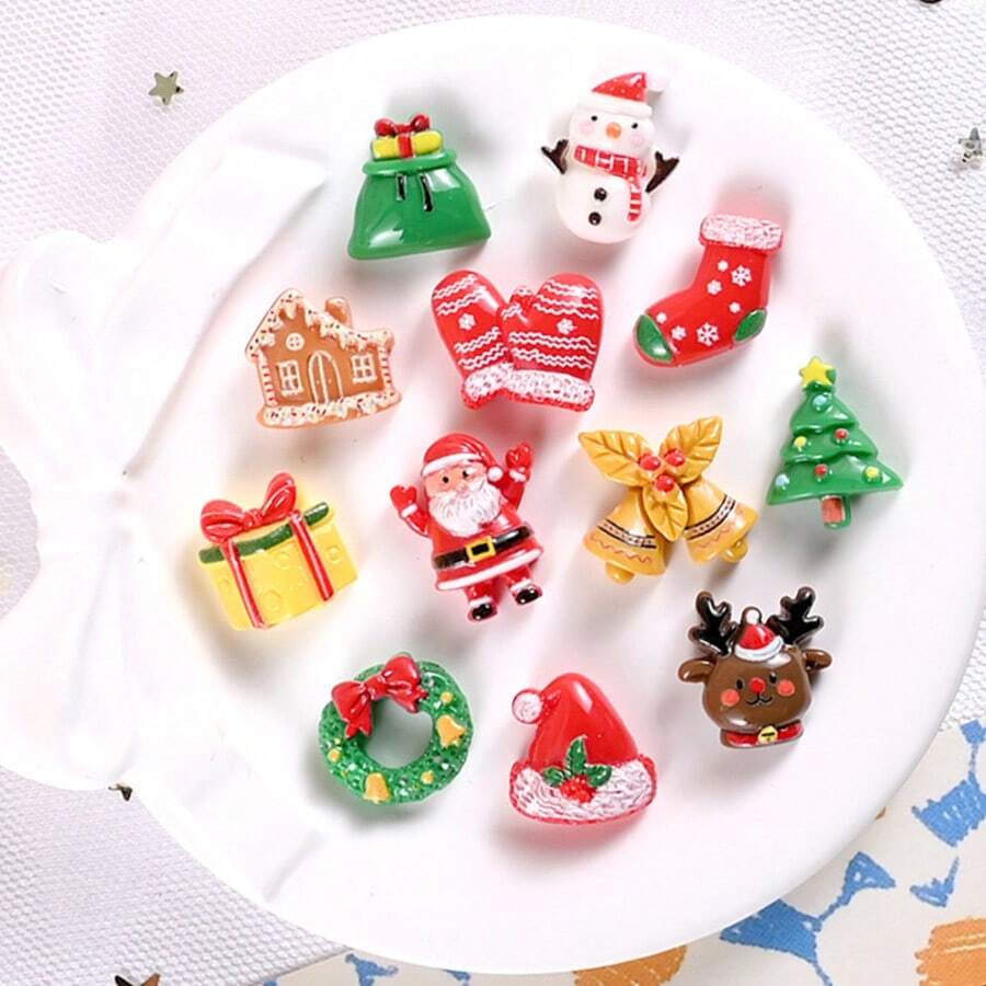 10 buc magneți de frigider cu tematică de Crăciun - autocolante decorative magnetice, decor de perete pentru petreceri de sărbători, Moș Crăciun și om de zăpadă drăguț, cadouri creative pentru bucătărie și casă - Multicolor - Vizualizare 1