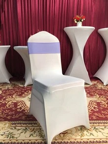 50PCS Lycra/Spandex/Stretch/Elastic Chair Cover Sashes/Bands/Bows/Ties For Decorating Graduation, Birthday, Wedding, Bridal Shower, Baby Shower, Barbecue, Buffet, Christmas, Decorative Birthday Parties Ceremony Folding Chairs Tablecloth Table Cover Linen Backdrop Carpet Flower Decoration - Light Purple - 查看 6