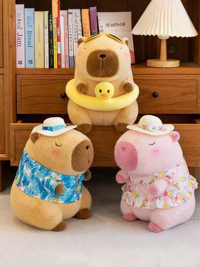 Adorável Pelúcia de Capivara com Saia Floral - Brinquedo de Pelúcia Adorável de Capivara - Presente Perfeito para Férias