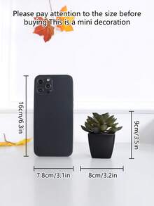 1/3盆仿真迷你多肉植物（石莲花）盆栽 - 适用于婚礼装饰、办公室和家居桌面窗台装饰的小型盆栽 - 墨綠色 - 查看 5