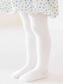 2条装儿童连裤袜，婴儿幼儿打底裤，女童连裤袜，加厚保暖：带保暖内衬，纯色/条纹，适合寒冷季节 - 彩色 - 查看 8