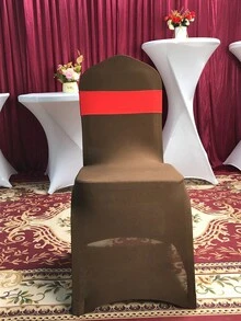 50PCS Lycra/Spandex/Stretch/Elastic Chair Cover Sashes/Bands/Bows/Ties For Decorating Graduation, Birthday, Wedding, Bridal Shower, Baby Shower, Barbecue, Buffet, Christmas, Decorative Birthday Parties Ceremony Folding Chairs Tablecloth Table Cover Linen Backdrop Carpet Flower Decoration - 紅色 - 查看 5
