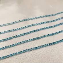 1m/5m (39.37in/196.85in) Colorful Rhinestone Chain, Crystal Rhinestone Dense Chain, Gold Base Copper Claw Hand-Sewn Embroidery Trim, DIY Clothing, Wedding Dress Decoration, Glass Rhinestone Jewelry Accessories, Multiple Colors Available - Multicolor - View 24