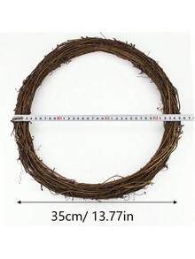 1 pezzo Base di corona in rattan naturale (senza decorazioni) - Adatto per fai-da-te, design floreale e decorazione per porta | Adatto per matrimoni, festa della mamma, Ramadan, festival della luna, San Valentino, feste di compleanno, raduni e decorazione da giardino | Stile rustico americano, consigliato per la stagione dei matrimoni