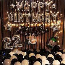 Silver Birthday Letter Balloons Set, With Silver Crown And Heart Foil Balloons, Black Latex Balloons Design, Suitable For Birthday Party, Wedding Decoration, Proposal, Anniversary, Indoor Decoration - Multicolor - View 4