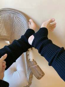 1 Pair Of Women's Autumn And Winter Knitted Leg Covers And Socks, Suitable For JK Style, College Style, Ballet