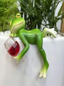 1个青蛙树脂摆件，户外花园草坪装饰，家居装饰，动物工艺摆件 - 彩色 - 查看 4