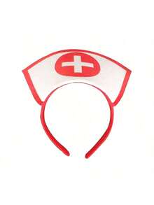 7件套护士服装套装，包括头带、听诊器、医疗包和化妆道具，适合节日派对表演。 - 彩色 - 查看 7