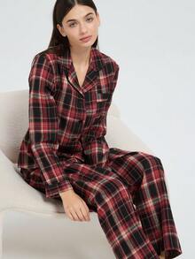 新款女士时尚休闲睡衣套装，加厚款，适合冬季穿着 - 玫瑰紅 - 查看 4