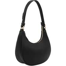 FashionPuzzle Small Crescent Shoulder Bag Underarm Purse - 黑/黑 - 查看 2