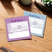 Set de 250 páginas de notas adhesivas de colores para reseñas de libros, blocs de notas adhesivas para reseñas de libros, notas de reseñas de libros, diario de lectura portátil, marcadores de lectura creativos, regalo para lectores (Tamaño: 7.5*7.5cm, 50 páginas/libro) - Multicolor - Ver 3