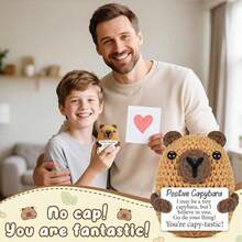 1 Hand-Crocheted Positive Capybara - Made Of High-Quality Thread, This Hand-Crocheted Capybara Is Soft To The Touch And Compact, Making It Perfect For Carrying Around. The Meticulous Design Not Only Gives It A Cute Appearance, But Also A Symbol Of Encouragement. - Multicolor - View 6