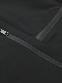 加大码男士连帽半拉链长袖外套，轻松打造时尚造型，秋季必备 - 黑色 - 查看 6