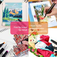 12/24/30/36/48/60/80/120/168 Colores, Pluma especial de acuarela para estudiantes, Pluma de marcador de doble cabeza especial de arte para estudiantes, Pluma de marcador especial para estudiantes de secundaria y preparatoria, Compatible con cuaderno de dibujo para estudiantes - Multicolor - Ver 7