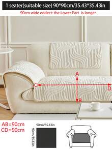 1 件毛绒加厚沙发垫套，现代简约防滑保暖沙发座垫，防尘可洗沙发套，柔软防褪色，宠物友好，适合 L 型沙发和 1/2/3/4 座沙发，适用于卧室、办公室、客厅 - 米色 - 查看 17