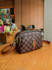 Große Kapazität Mehrkammer-Damen-Umhängetasche, vielseitiger Shopper mit bedrucktem Design, modische vintage Lässig Handtasche, Neuankunft 2025