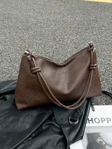 Túi đeo chéo hình lưỡi liềm tối giản, Túi đeo vai đa năng, Túi tote lớn có dây đeo có thể điều chỉnh, Thích hợp cho các bữa tiệc, đi chơi, kỳ nghỉ, mua sắm và sử dụng hàng ngày, Có thể đựng tiền xu, điện thoại, Lý tưởng cho nữ nhân viên văn phòng, sinh viên đại học và người đi làm, Túi đeo vai thanh lịch cho nữ - Cà phê - Xem 10