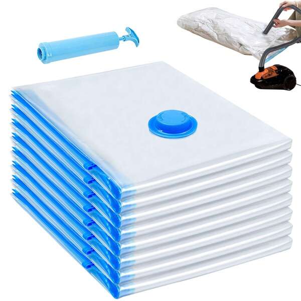 Large Vacuum Storage Bags, Vacuum Seal Bags For Clothing With Hand Pump, 80% Space Saver Bags For Clothes, Pillows, Comforters And Blankets, Home Travel Essentials