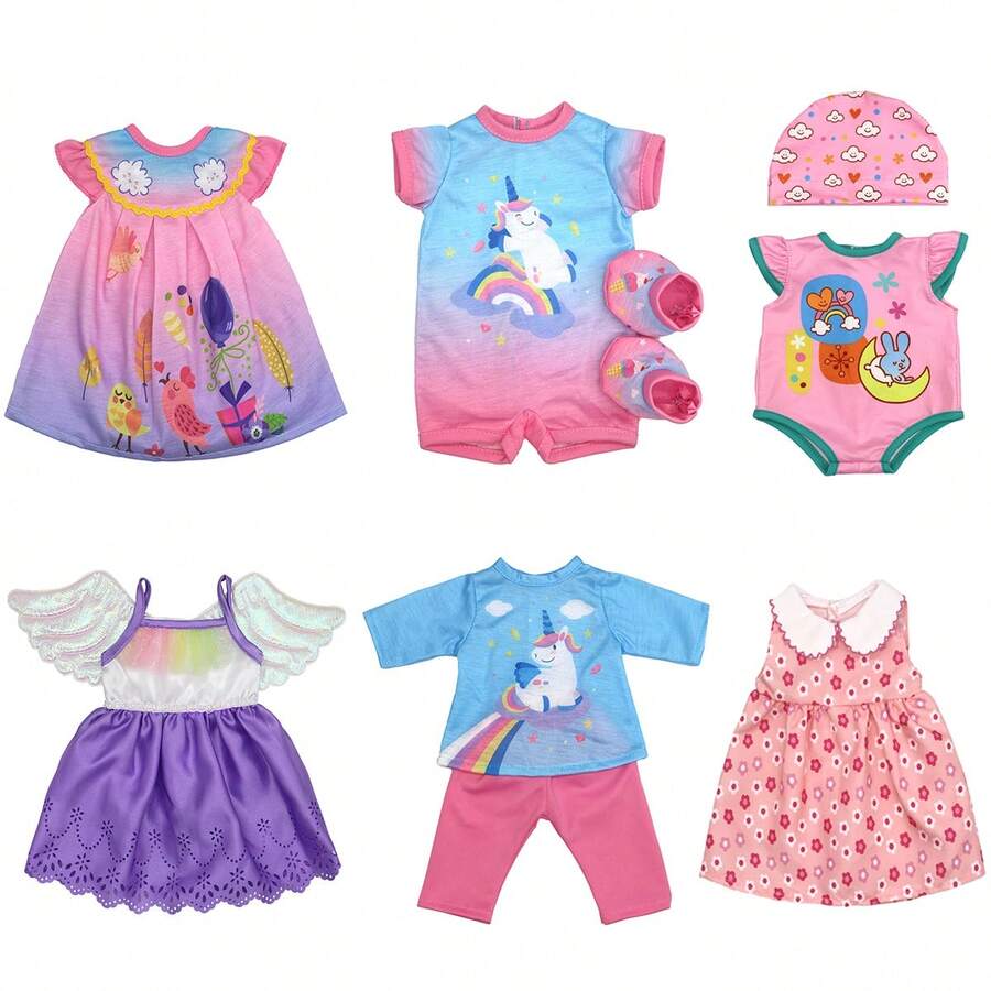 Vêtements pour poupée de mode de 40 à 45 cm (16 à 18 pouces), plusieurs styles disponibles, série d'ailes magnifiques, robe de poupée nouveau-né de 43 cm, cadeau pour les fêtes et les anniversaires, accessoires pour poupée, poupée et chaussures non incluses
