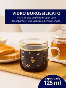 Caneca Abelha em Vidro Borossilicato 125ml Para altas Temperaturas - Abelinha - Visão 3