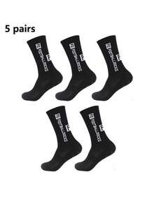 5/10/20 Pairs New Latex Dot Football Sports Socks, Anti-Slip Thick Terry Cushion Socks, Fall