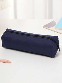 1pc Large Capacity Oxford Pencil Case & Cosmetic Bag - Multi-Purpose Zipper Pouch For Students Stationery, Cosmetics, Travel Essentials And Small Items, Back To School Supplies, Pencil Case, Backpack, Available In Black/Blue/Pink/Beige/Gray/Red/Purple/Navy/Yellow - Black - View 14