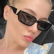 Stylish Cat Eye Women's Glasses - Luxurious V-Shaped Design, Anti-Glare Lenses, Lightweight PC Frame, Suitable For Driving And Fashion - màu đen - Xem 3