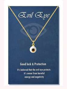 Goodwaro 1入時尚邪惡之眼項鍊藍色護身符項墜Ojo Turco，可調節，精美女士和女孩禮物珠寶