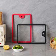 玻璃切菜板套装，带防滑边缘和挂孔，洗碗机透明切菜板，适用于台面、食物准备和上菜 - 透明色 - 查看 6