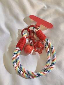 1 件多巴胺可爱时尚手机挂绳、钥匙扣、包包挂件、腕带 - 彩色 - 查看 9