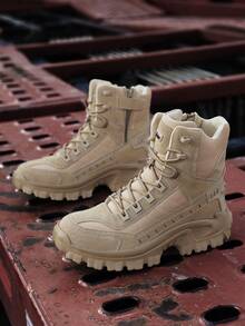 男士户外徒步靴、沙漠训练靴、远足鞋 - 卡其色 - 查看 1