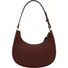 FashionPuzzle Small Crescent Shoulder Bag Underarm Purse - 咖啡/咖啡 - 查看 5