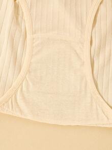 6pcs Women's High Waist Ribbed Solid Color Panties, Multiple Colors Available, Soft, Comfortable, Breathable, Suitable For Daily Wear, Stretchy Fabric. - Multicolor - View 5